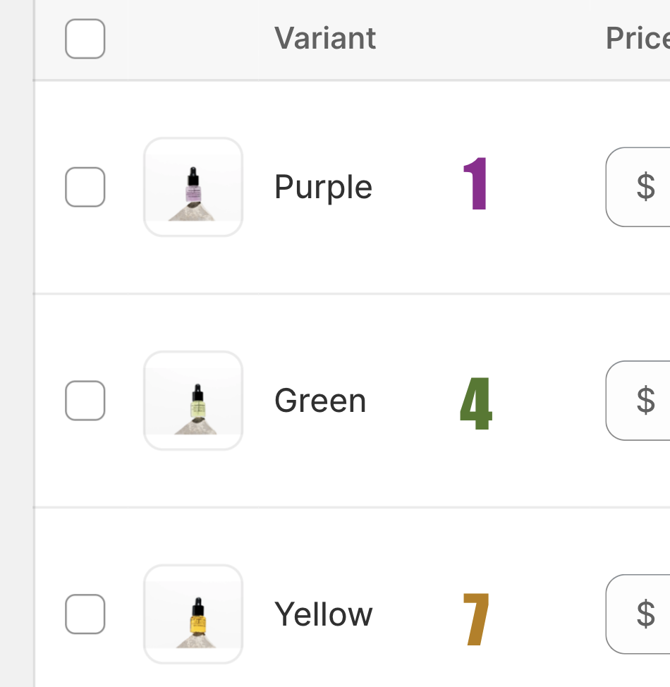 Assign the first group image to the related variant.